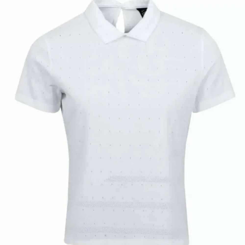 NWT Nike Women's Dri-Fit Ace Jacquard Golf Polo Size Large White CK5846-100